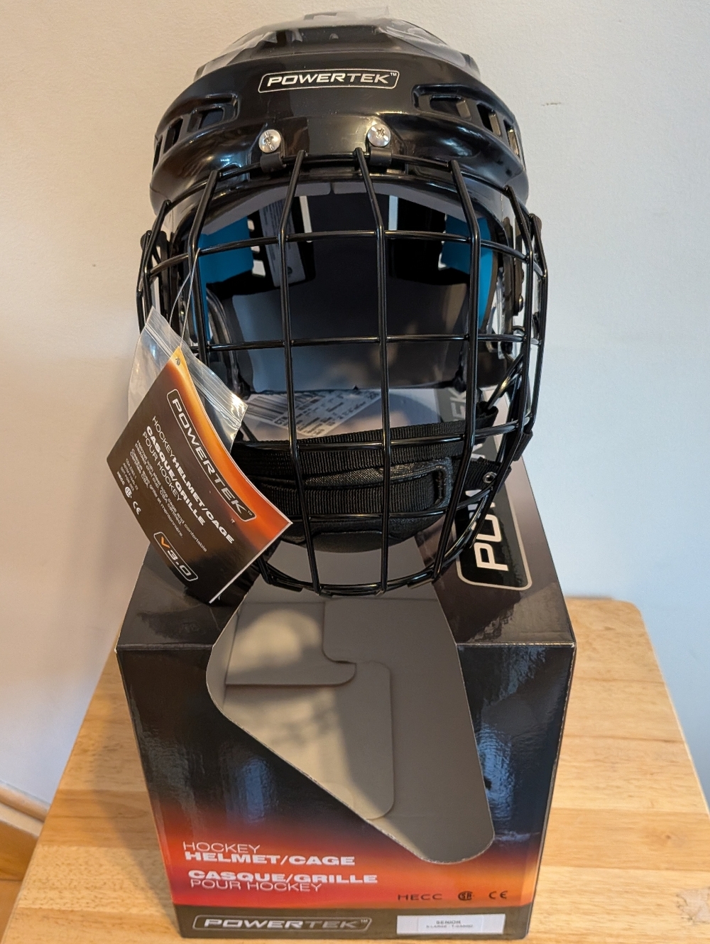 Black Hockey Helmet with Cage